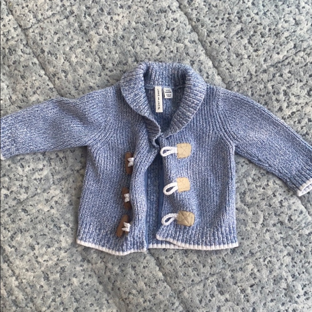 Janie + Jack Blue Toggle Cardigan Sweater